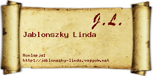 Jablonszky Linda névjegykártya